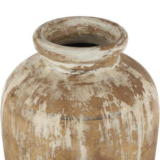 Brown Ceramic Antique Style Distressed Patina Vase